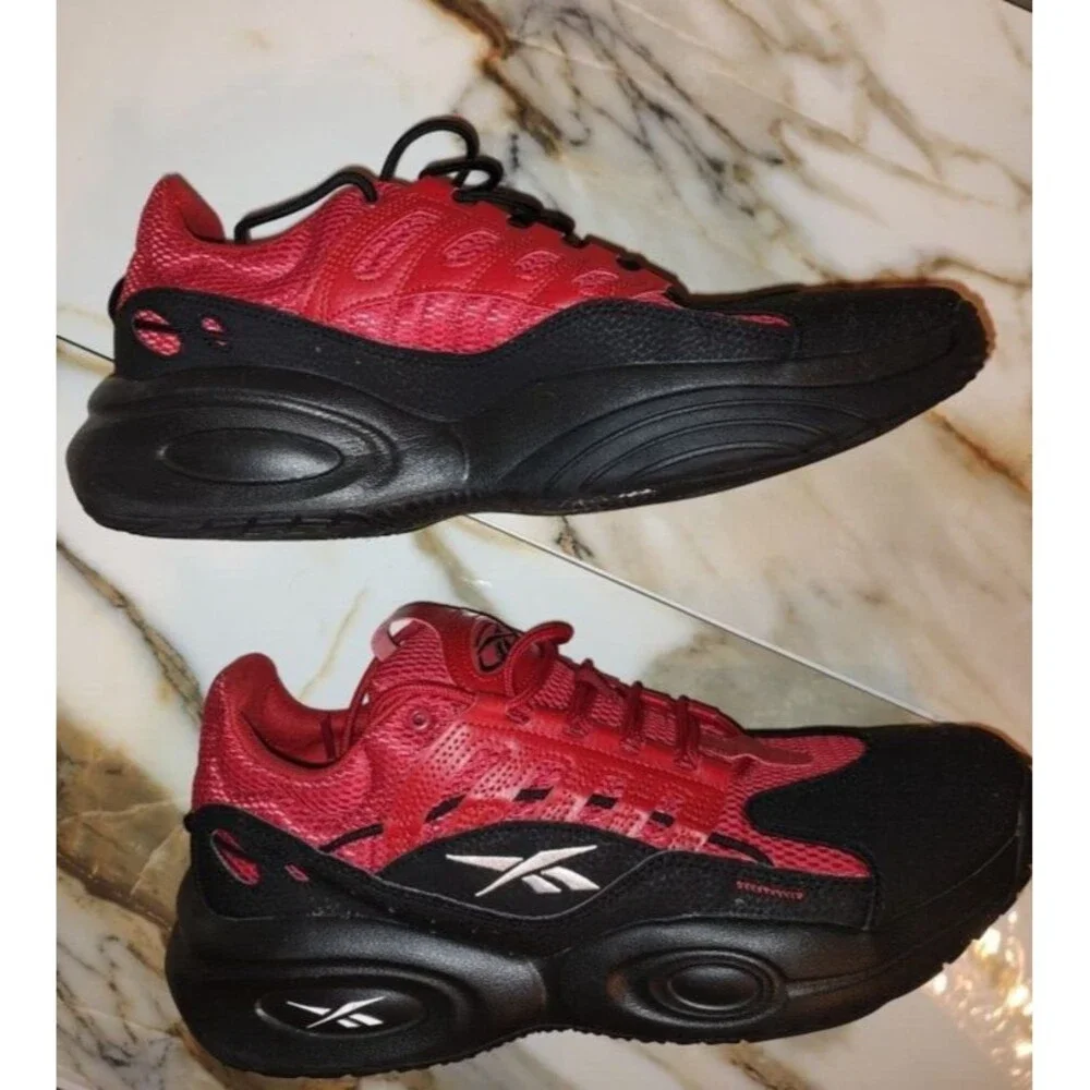 Men's Reebok Allen Iverson Solution Black Flash Red Mid Sneakers Sz 13
